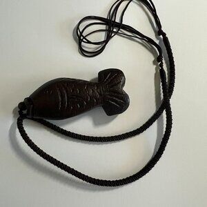 Handcrafted Brown Fish Pendant Necklace – Adjustable & Unworn